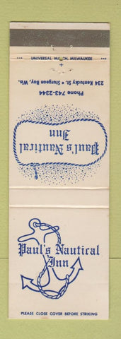Matchbook Cover - Paul's Nautical Inn Sturgeon Bay WI