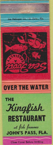 Matchbook Cover - Kingfish Restaurant John's Pass FL