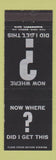 Matchbook Cover - The Alibi Kenosha WI shuffleboard