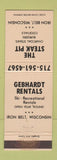 Matchbook Cover - The Steak Pit Iron Belt WI