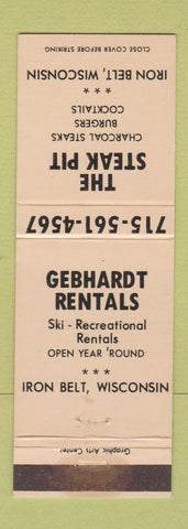 Matchbook Cover - The Steak Pit Iron Belt WI