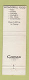 Matchbook Cover - Bel Air Supper Club Motel Green Lake WI