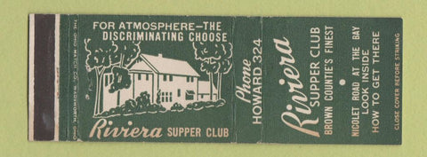 Matchbook Cover - Riviera Supper Club Green Bay WI WEAR