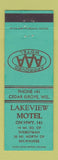 Matchbook Cover - Lakeview Motel Cedar Grove WI low phone #