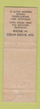 Matchbook Cover - Lakeview Motel Cedar Grove WI low phone #