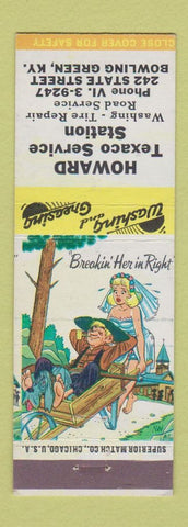 Matchbook Cover - Howard Texaco oil gas Bowling Green KY hillbilly