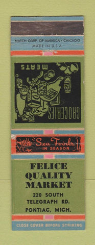 Matchbook Cover - Felice Quality Market Grocery Pontiac MI