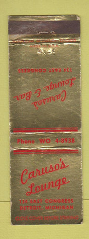 Matchbook Cover - Caruso's Lounge Detroit MI WORN