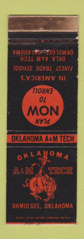 Matchbook Cover - Oklahoma A&M Tech Okmulgee OK WORN