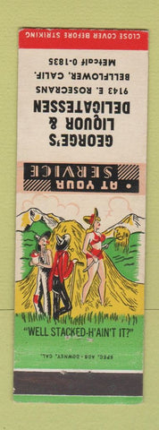 Matchbook Cover - George's Liquor and Deli Bellflower CA hillbilly