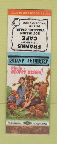 Matchbook Cover - Frank's Cafe Vallejo CA hillbilly WORN