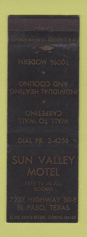 Matchbook Cover - Sun Valley Motel El Paso TX