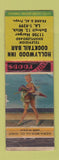 Matchbook Cover - Hollywood Inn Cocktail Bar Detroit MI pinup WORN