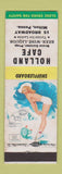 Matchbook Cover - Holland Cafe Milton PA pinup Marilyn Monroe