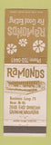Matchbook Cover - Ramonds Restaurant Saginaw MI