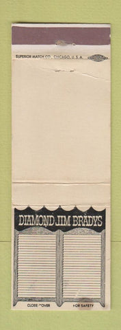Matchbook Cover - Diamond Jim Bradys Detroit MI WEAR