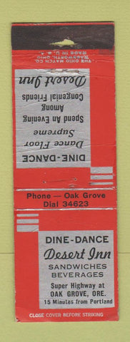 Matchbook Cover - Desert Inn Oak Grove OR WORN