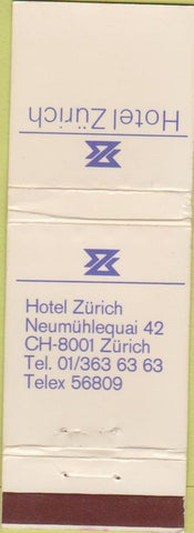 Matchbook Cover - Hotel Zurich