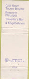 Matchbook Cover - Hotel Zurich