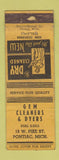 Matchbook Cover - Gem Cleaners Dyers Pontiac MI WORN