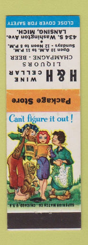 Matchbook Cover - H&H Wine Cellar Liquor Lansing MI hillbilly