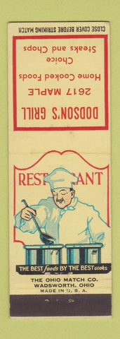Matchbook Cover - Dodson's Grille