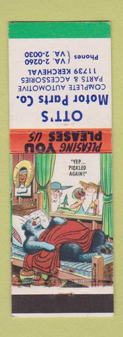 Matchbook Cover - Ott's Auto Parts Detroit MI hillbilly