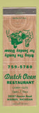 Matchbook Cover - Dutch Oven Restaurant Warren MI