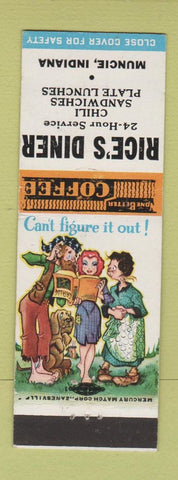 Matchbook Cover - Rice's Diner Muncie PA hillbilly