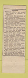 Matchbook Cover - Biddle's Restaurant Cromwell IN low phone # Hillbilly