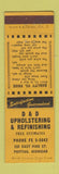 Matchbook Cover - D&D Upholstering Pontiac MI