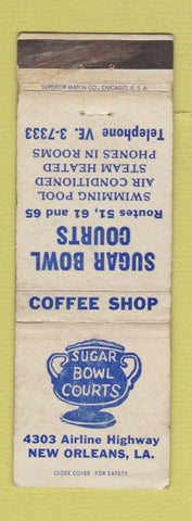 Matchbook Cover - Sugar Bowl Courts Motel New Orleans LA WORN