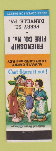 Matchbook Cover - Friendship Fire Company Danville PA hillbilly
