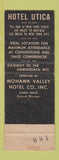 Matchbook Cover - Hotel Utica NY