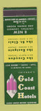Matchbook Cover - Gold Coast Hotels Chicago IL Croydon Eastgate St Clair