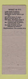 Matchbook Cover - Biddle's Cafe Tavern Cromwell IN hillbilly WEAR