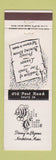 Matchbook Cover - White Cliffs Restaurant Northboro MA