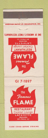 Matchbook Cover - Famous Flame Restaurant Lafayette IN