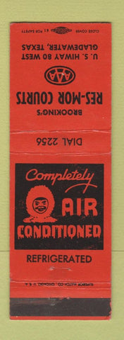 Matchbook Cover - Res Mor Courts Brooking's Gladewater TX Eskimo