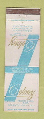 Matchbook Cover - Colony Resort Motel Atlantic City NJ