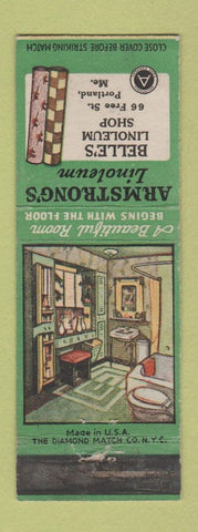 Matchbook Cover - Armstrong Linoleum Belle's Portland ME WEAR