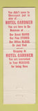 Matchbook Cover - Hotel Gardner Shreveport LA