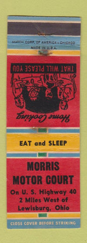 Matchbook Cover - Morris Motor Court Lewisburg OH WORN