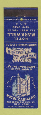 Matchbook Cover - Hotel Cadillac New York City Hotel Markwell