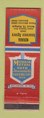 Matchbook Cover - Novara Insurance Detroit MI WEAR