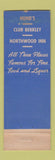 Matchbook Cover - Hund's Restaurant Detroit MI Club Berkley