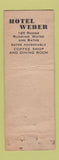 Matchbook Cover - Hotel Weber Lancaster PA bellhop WORN