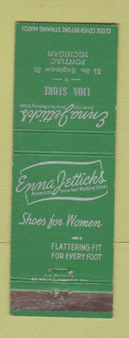 Matchbook Cover - Enna Jetticks Women's Shoes Pontiac MI Lion Store WEAR