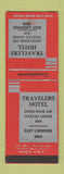 Matchbook Cover - Travelers Hotel East Liverpool OH