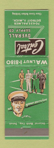 Matchbook Cover - Central Overall Supply Detroit MI work clothes